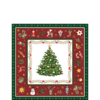 Napkins 25x25 cm - Christmas Evergreen Red 