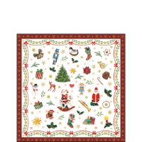 餐巾25x25厘米 - Ornaments All Over Red 