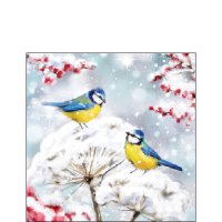 Serviettes 25x25 cm - Birds in the snow