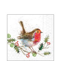 餐巾25x25厘米 - Winter robin