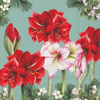 Servilletas 25x25 cm - Blooming amaryllis sage