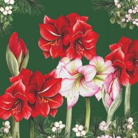 Napkins 25x25 cm - Blooming amaryllis green