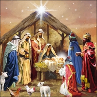 Servilletas 33x33 cm - Nativity collage 