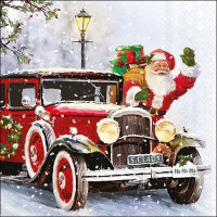 Napkins 33x33 cm - Santa automobile
