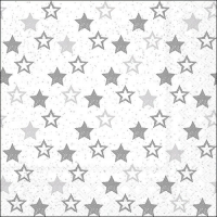 Tovaglioli 33x33 cm - Stars All Over Silver 