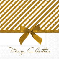Napkins 33x33 cm - Christmas bow gold