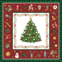 Servilletas 33x33 cm - Christmas Evergreen Red 