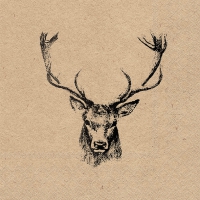 Napkins 33x33 cm - Recycled Deer Head 