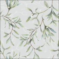 Napkins 33x33 cm - Mistletoe All Over Grey 