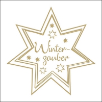 Serviettes 33x33 cm - Winterzauber Gold/White 