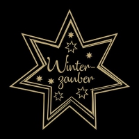 餐巾33x33厘米 - Winterzauber Gold/Black 