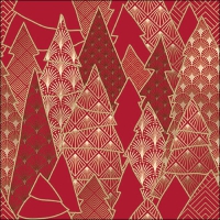 餐巾33x33厘米 - Luxury Trees Red 