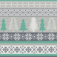 Serwetki 33x33 cm - Knitted Trees Mint 