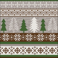 Serwetki 33x33 cm - Knitted Trees Green 