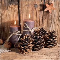 Serviettes 33x33 cm - Winter candles 