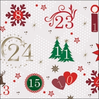 Servetten 33x33 cm - Advent calendar 