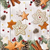 Napkins 33x33 cm - Cookies Stars 