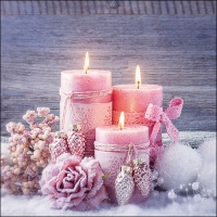 Serviettes 33x33 cm - Romantic candles 