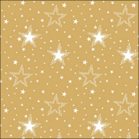 Servetten 33x33 cm - Night sky white/gold 