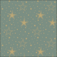 Napkins 33x33 cm - Night sky gold/sage 