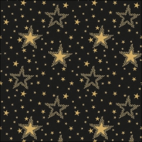 Serviettes 33x33 cm - Night sky gold/black 