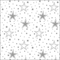 Servetten 33x33 cm - Night sky silver/white 
