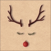 Serwetki 33x33 cm - Recycled Christmas Reindeer Nature 