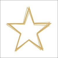 Салфетки 33x33 см - Star Outline Gold 