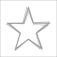Салфетки 33x33 см - Star Outline Silver 