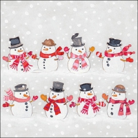 Napkins 33x33 cm - Dancing snowmen 