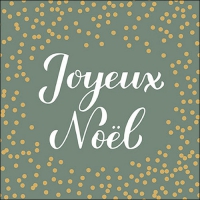 Serviettes 33x33 cm - Joyeux Noël sage/gold 