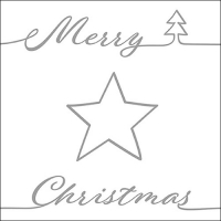 餐巾33x33厘米 - Christmas star silver 