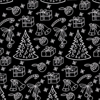 餐巾33x33厘米 - Outlined ornaments black 