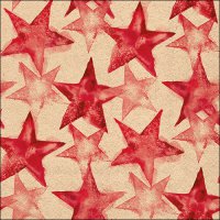 Servetten 33x33 cm - Recycled Watercolour stars red nature
