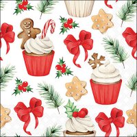 Napkins 33x33 cm - Christmas sweets red
