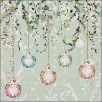 Servilletas 33x33 cm - Floral Christmas green