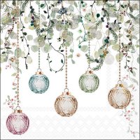 Serviettes 33x33 cm - Floral Christmas white