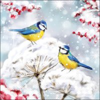 Napkins 33x33 cm - Birds in the snow