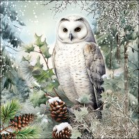 Napkins 33x33 cm - Snowy owl