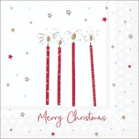 餐巾33x33厘米 - X-Mas candles red