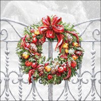 Servietten 33x33 cm - Wreath on fence