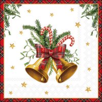 Napkins 33x33 cm - Scottish bells white