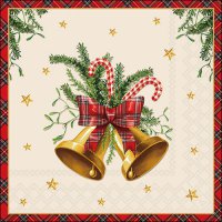 Serviettes 33x33 cm - Scottish bells cream