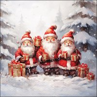 Servetten 33x33 cm - Santa triplets