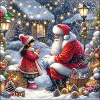 Servetten 33x33 cm - Talking to Santa