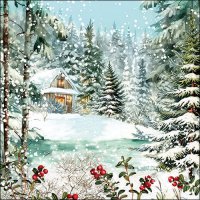 餐巾33x33厘米 - Cabin in the woods