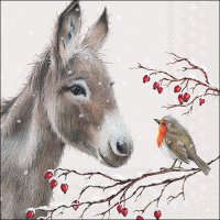 Serwetki 33x33 cm - Donkey and robin