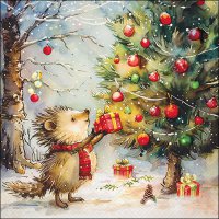 Serwetki 33x33 cm - Present for hedgehog