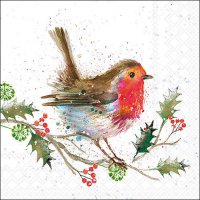 Serwetki 33x33 cm - Winter robin
