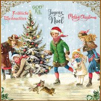 Serwetki 33x33 cm - X-Mas on ice blue